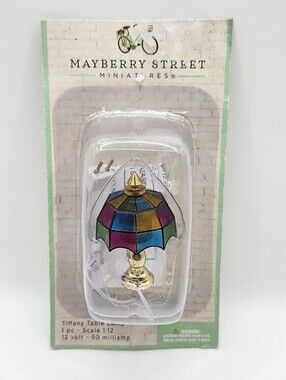 Mayberry Street Miniatures 12v Tiffany Table Lamp Scale 1:12 # 605337 Dollhouse